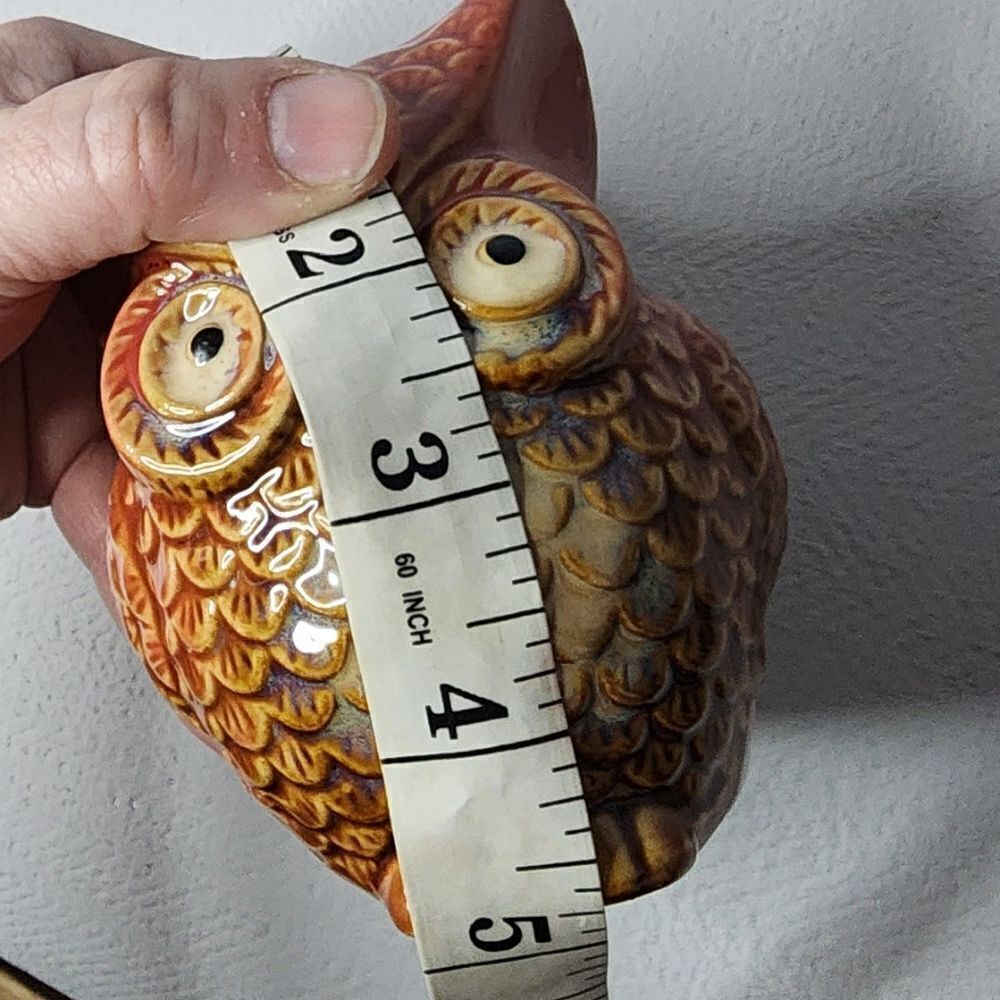 VINTAGE ceramic Hoot Owl figurine Hollow Body Money Stash - Picture 3 of 3